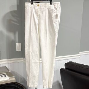 Talbots White Straight-Leg Chino Pants
